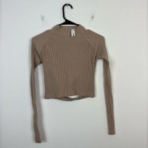 Dreamers by Debut Ribbed Knit Open Back Long Sleeve Sz S